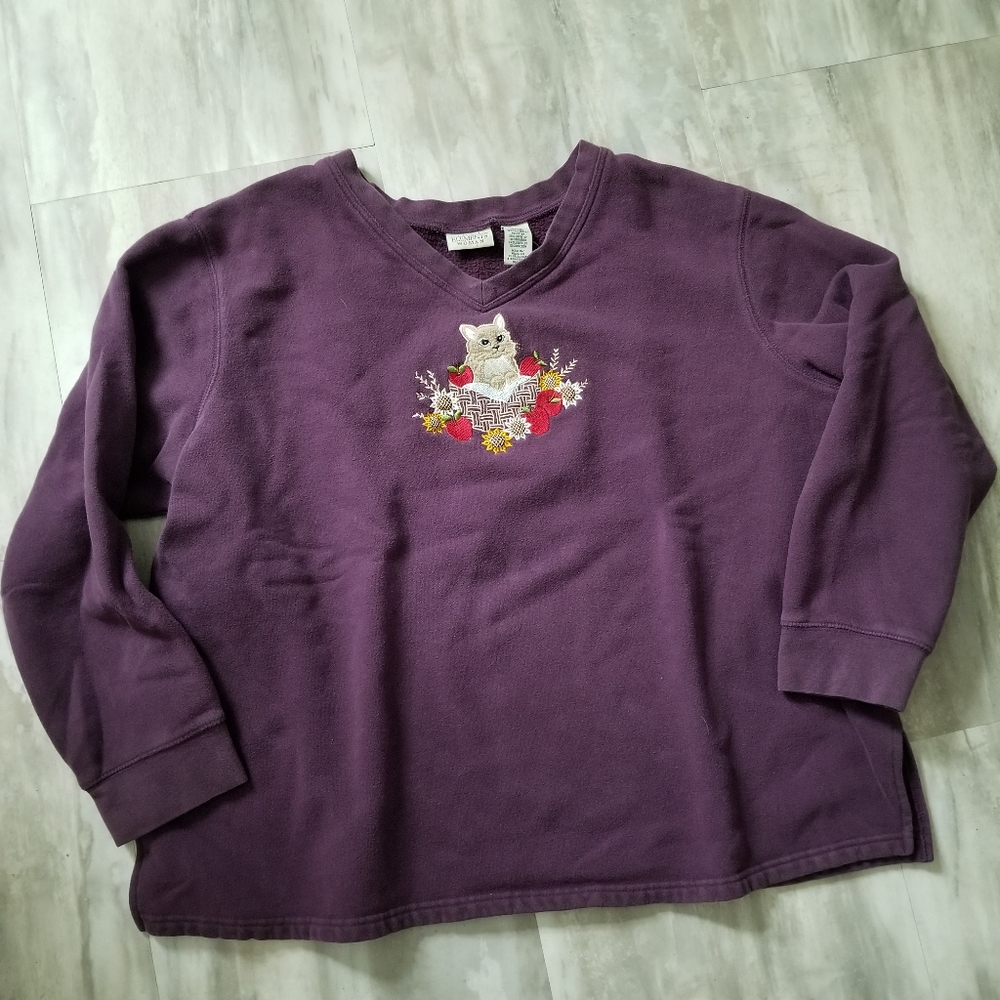 Classic Elements Womens Sweatshirt Purple Pullover